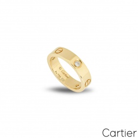 Cartier Yellow Gold Half Diamond Love Ring Size 54 B4032400